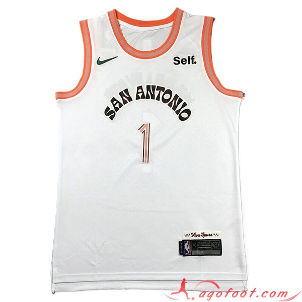 Maillot San Antonio Spurs (WEMBANYAMA #1) 2023/24 Blanc/Orange