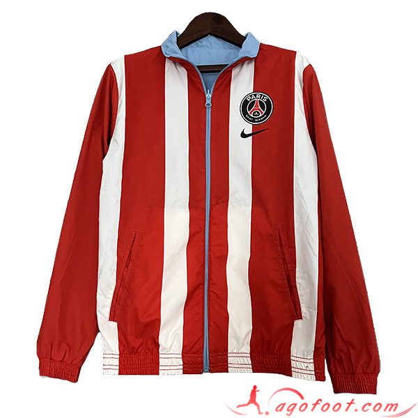 Coupe-Vent PSG Blanc/Rouge 2023/2024