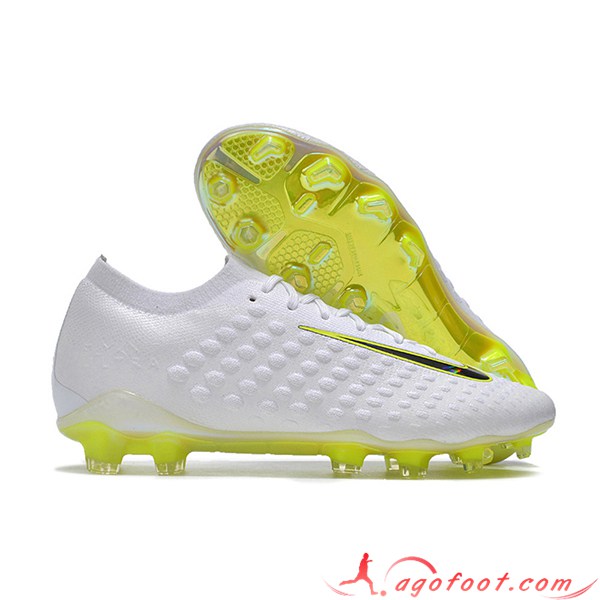 Nike Chaussures de Foot Phantom Ultra Venom FG Blanc/Jaune