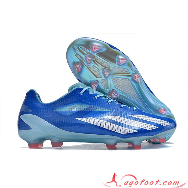 Adidas Chaussures de Foot X CRAZYFAST.1 LL FG Bleu/Blanc -02