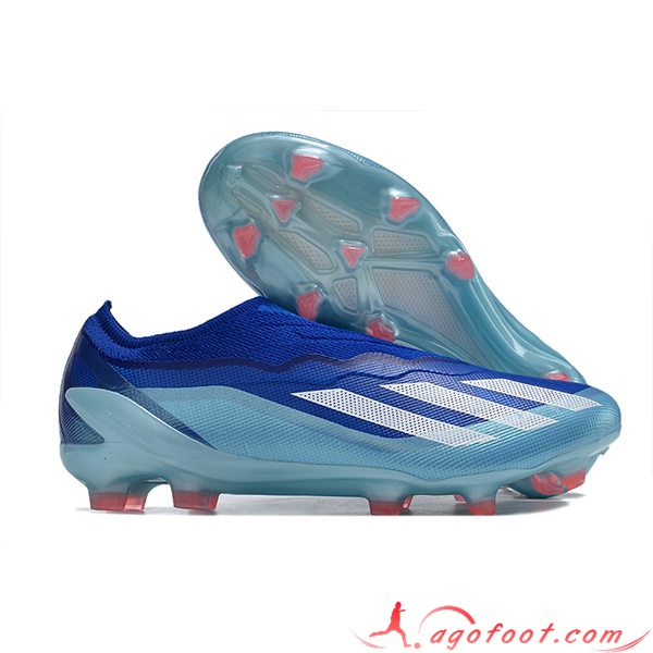 Adidas Chaussures de Foot X CRAZYFAST.1 LL FG Bleu/Blanc -03