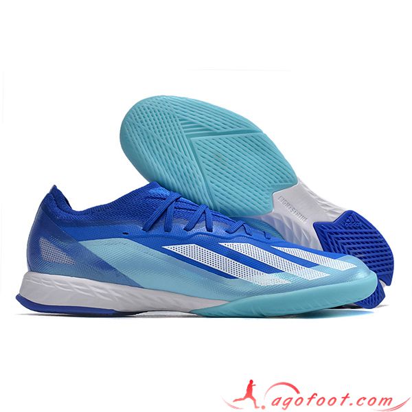 Adidas Chaussures de Foot X CRAZYFAST.1 IC BOOTS Bleu/Blanc -02
