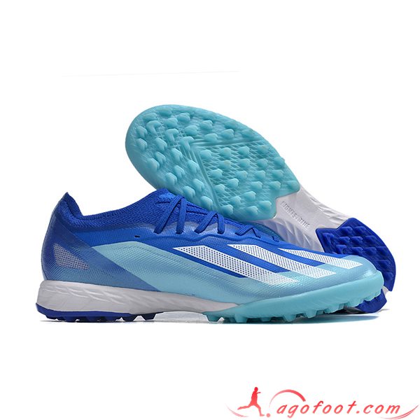 Adidas Chaussures de Foot X CRAZYFAST.1 TF BOOTS Bleu/Blanc -02