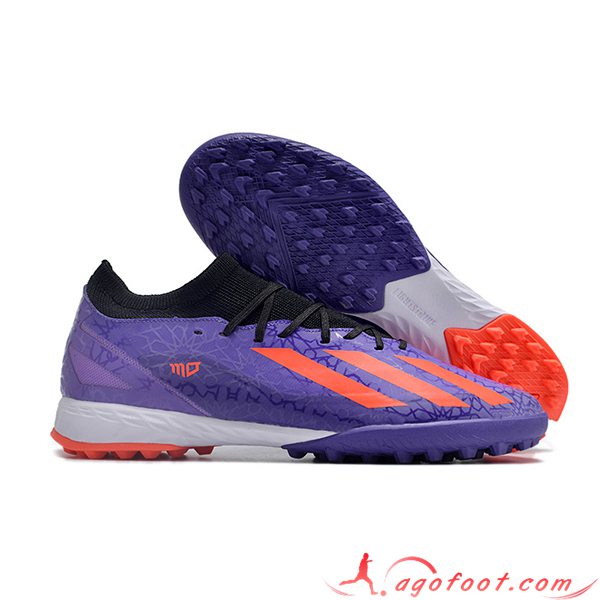 Adidas Chaussures de Foot X CRAZYFAST.1 TF BOOTS Pourpre/Rouge -02