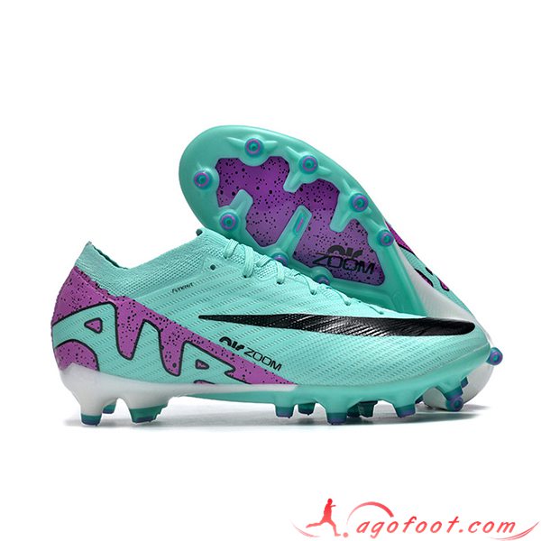 Nike Chaussures de Foot Air Zoom Mercurial Vapor XV Elite AG Vert/Noir/Pourpre