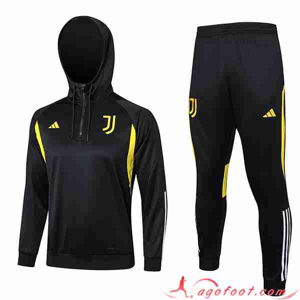 Ensemble Survetement Veste A Capuche Juventus Noir/Jaune 2023/2024