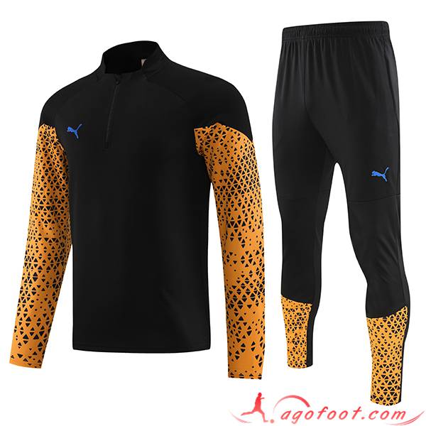 Ensemble Survetement de Foot PUMA Noir/Orange 2023/2024