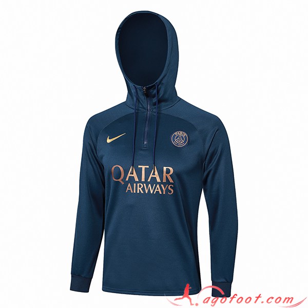 Sweatshirt Training Capuche PSG Bleu Foncé 2023/2024
