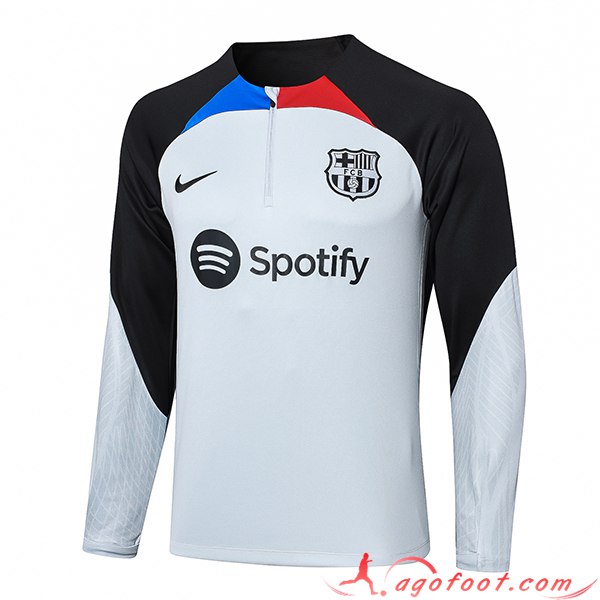 Sweatshirt Training FC Barcelone Blanc/Noir 2023/2024
