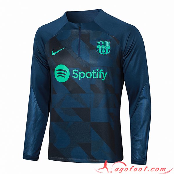 Sweatshirt Training FC Barcelone Bleu/Vert 2023/2024