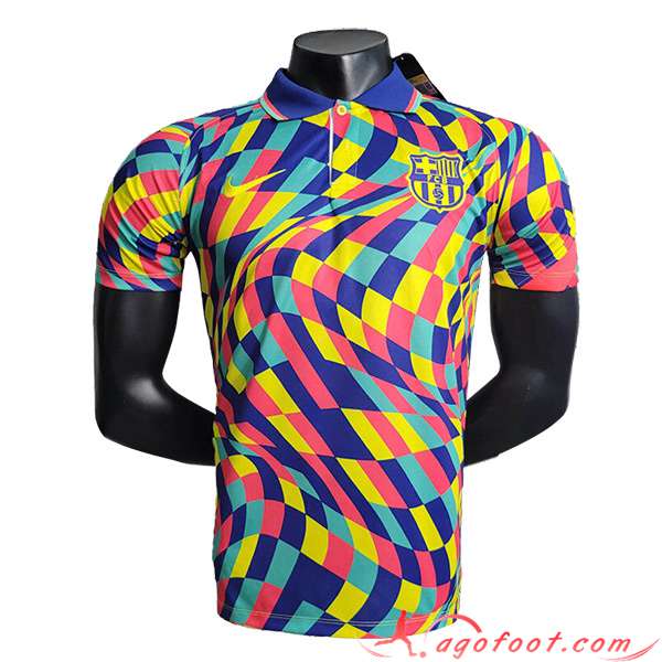 Polo Foot FC Barcelone Jaune/Bleu/Rose 2023/2024