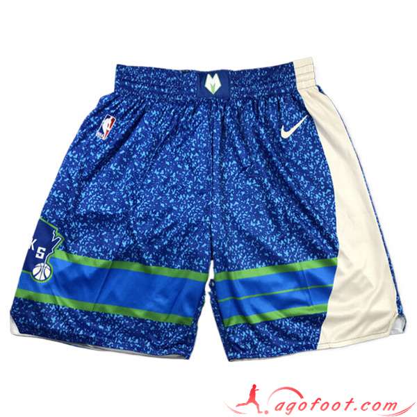Shorts NBA Milwaukee Bucks 2023/24 Bleu/Blanc