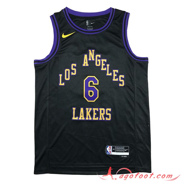 Maillot Los Angeles Lakers (JAMES #6) 2023/24 Noir/Pourpre/Jaune