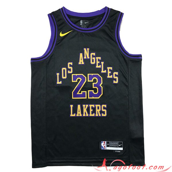 Maillot Los Angeles Lakers (JAMES #23) 2023/24 Noir/Pourpre/Jaune