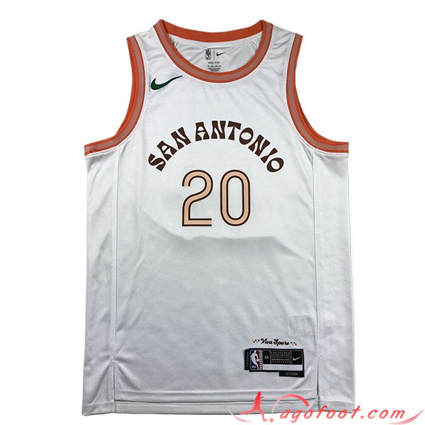 Maillot San Antonio Spurs (GINOBILI #20) 2023/24 Blanc -02