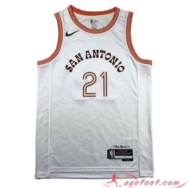 Maillot San Antonio Spurs (DUNCAN #21) 2023/24 Blanc -03