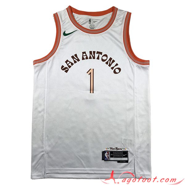 Maillot San Antonio Spurs (WEMBANYAMA #1) 2023/24 Blanc -04