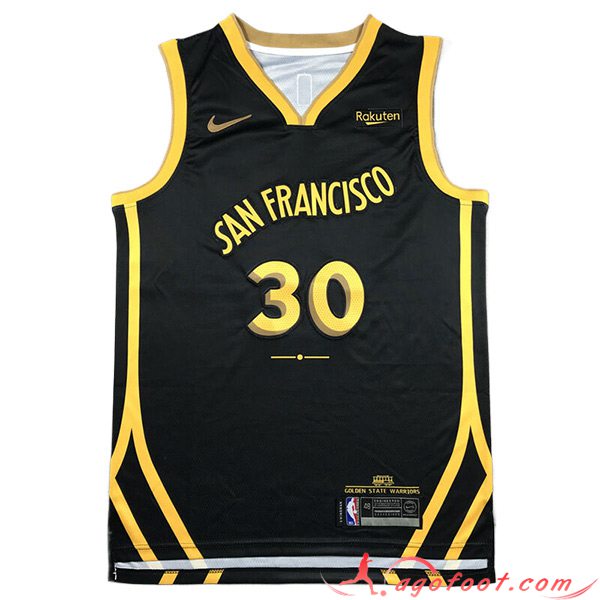Maillot Golden State Warriors (CURRY #30) 2023/24 Noir/Jaune -03