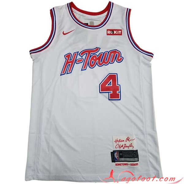 Maillot Houston Rockets (GREEN #4) 2023/24 Blanc/Rouge