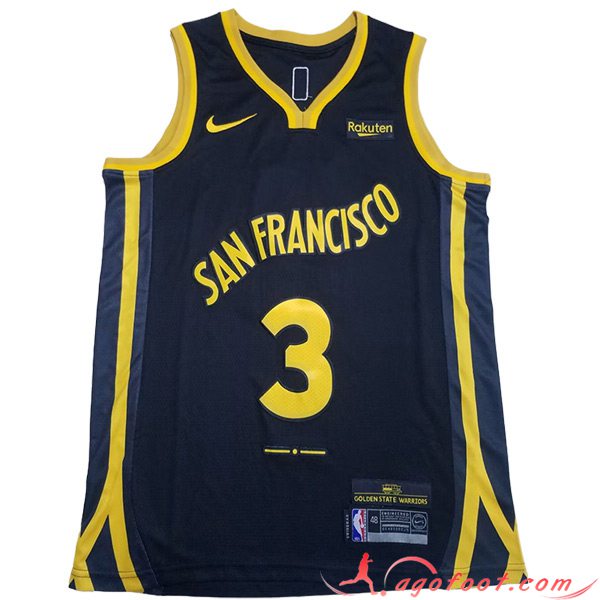 Maillot Golden State Warriors (PAUL #3) 2023/24 Noir/Jaune