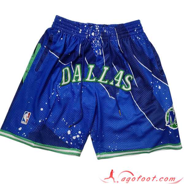 Shorts NBA Dallas Mavericks 2023/24 Bleu/Vert -02