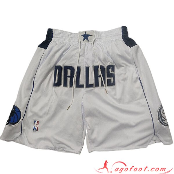 Shorts NBA Dallas Mavericks 2023/24 Blanc