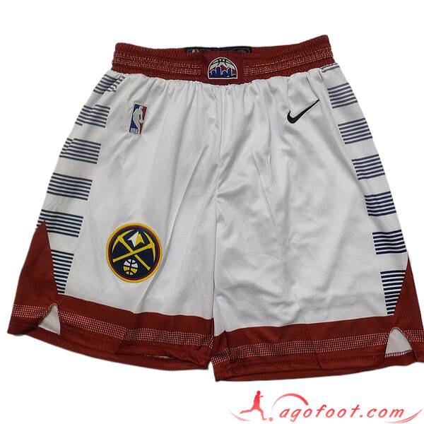 Shorts NBA Denver Nuggets 2023/24 Blanc/Rouge -02