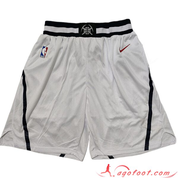 Shorts NBA Denver Nuggets 2023/24 Blanc/Noir