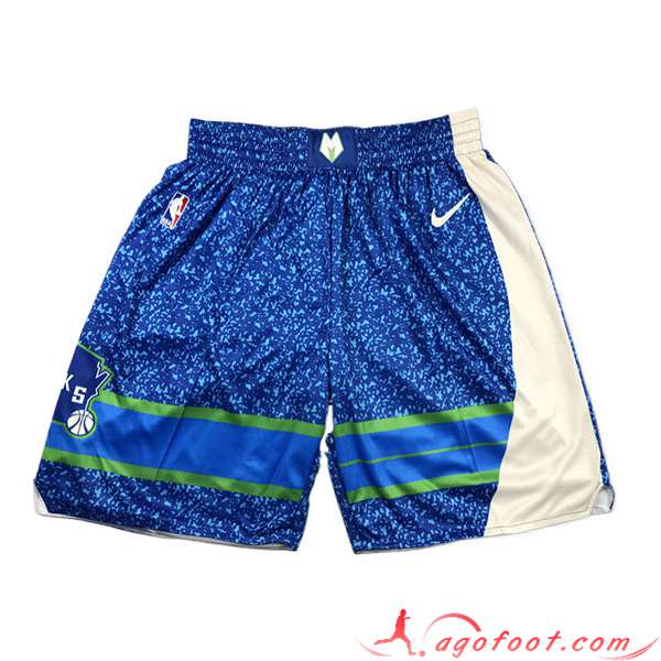 Shorts NBA Los Milwaukee Bucks 2023/24 Bleu/Blanc