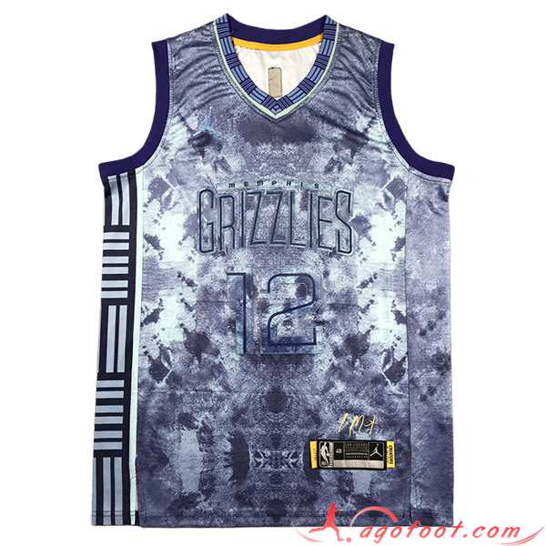 Maillot Memphis Grizzlies (MORANT #12) 2023/24 Gris/Noir