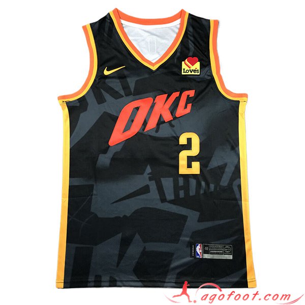 Maillot Oklahoma City Thunder (GILGEOUS-ALEXANDER #2) 2023/24 Noir/Rouge/Jaune