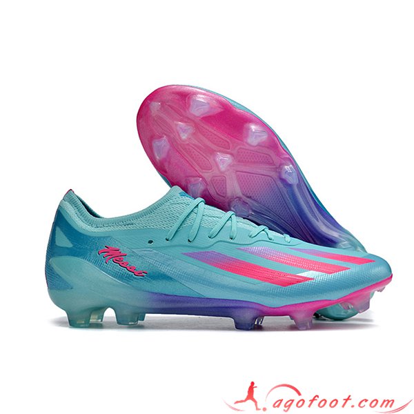 Adidas Chaussures de Foot X CRAZYFAST MESSI.1 FG BOOTS Bleu/Rose/Pourpre
