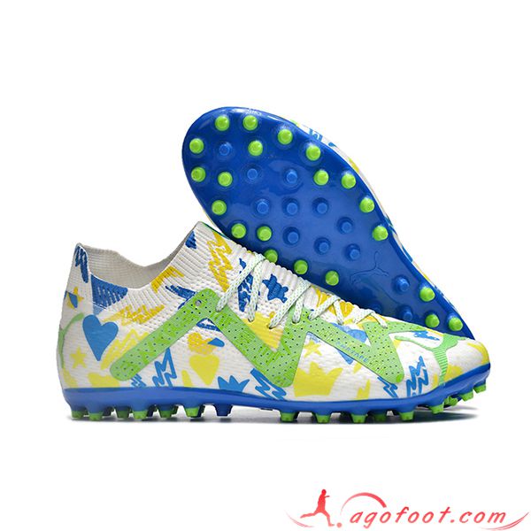 PUMA Chaussures de Foot Future Ultimate AG Blanc/Jaune/Vert