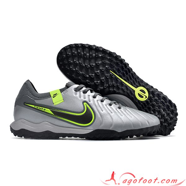 Nike Chaussures de Foot Tiempo Legend X PRO TF Gris/Noir/Vert