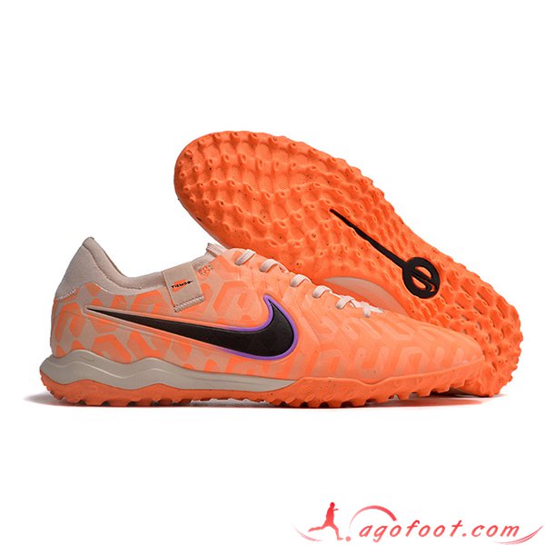 Nike Chaussures de Foot Tiempo Legend X PRO TF Orange/Pourpre