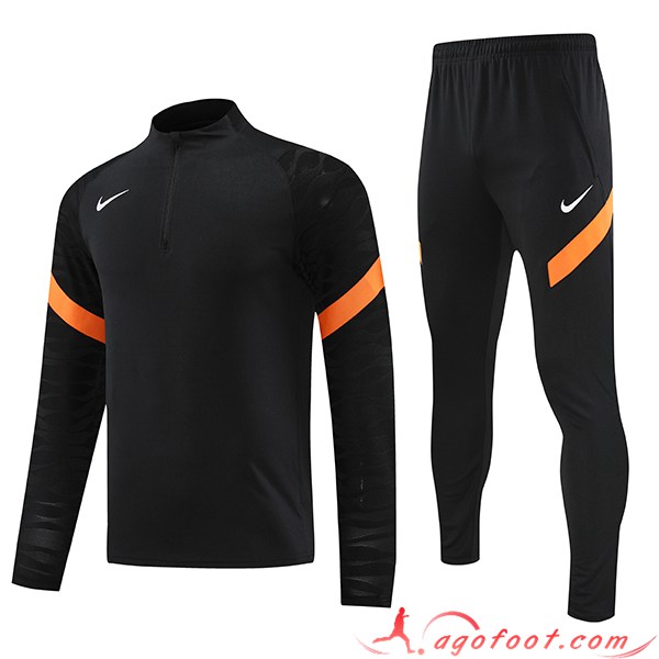 Ensemble Survetement de Foot Nike Noir/Orange 2023/2024