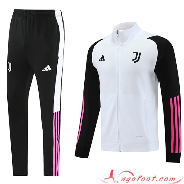 Ensemble Survetement de Foot Veste Foot Juventus Blanc/Noir 2023/2024