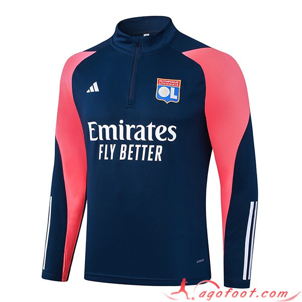 Sweatshirt Training Lyon Bleu/Rose 2023/2024