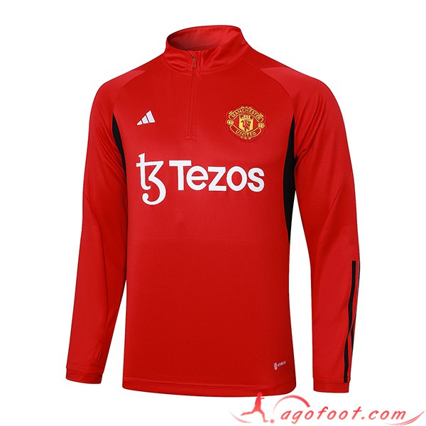 Sweatshirt Training Manchester United Rouge/Noir 2023/2024