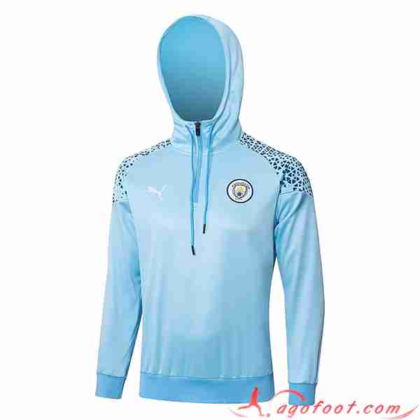 Sweatshirt Training Capuche Manchester City Bleu/Noir 2023/2024