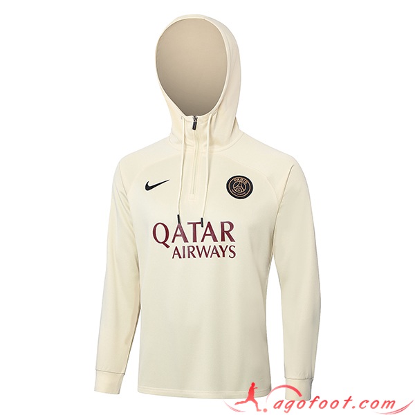 Sweatshirt Training Capuche PSG Beige 2023/2024