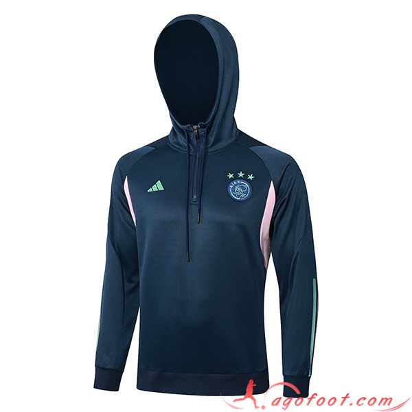 Sweatshirt Training Capuche Ajax Bleu/Rose/Vert 2023/2024