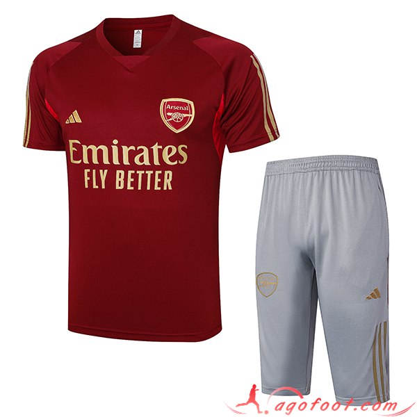 Ensemble Training T-Shirts + Shorts Arsenal Rouge 2023/2024 -05