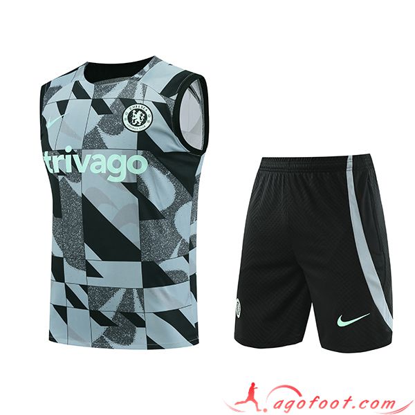 Ensemble Training Debardeur + Shorts FC Chelsea Vert/Noir/Gris 2023/2024