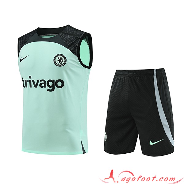 Ensemble Training Debardeur + Shorts FC Chelsea Vert/Noir 2023/2024