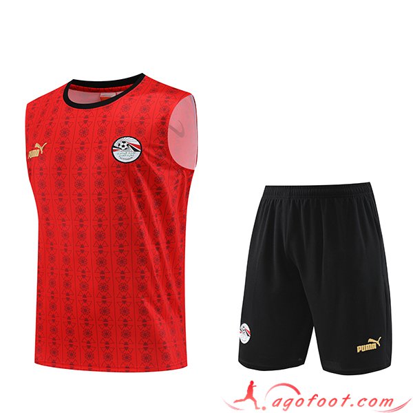 Ensemble Training Debardeur + Shorts Egypte Rouge/Noir 2023/2024