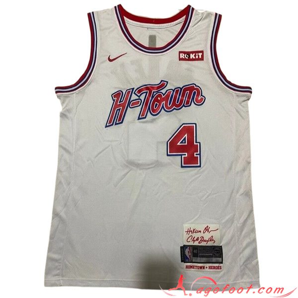 Maillot Houston Rockets (GREEN #4) 2023/24 Blanc/Rouge -02