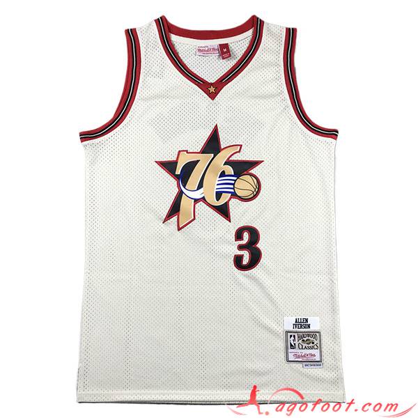 Maillot Philadelphia 76ers (IVERSON #3) 2023/24 Blanc/Noir