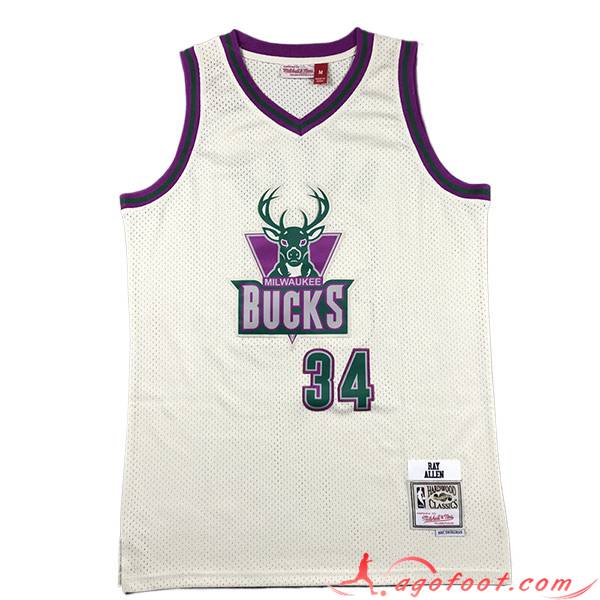 Maillot Milwaukee Bucks (ALLEN #34) 2023/24 Blanc/Vert