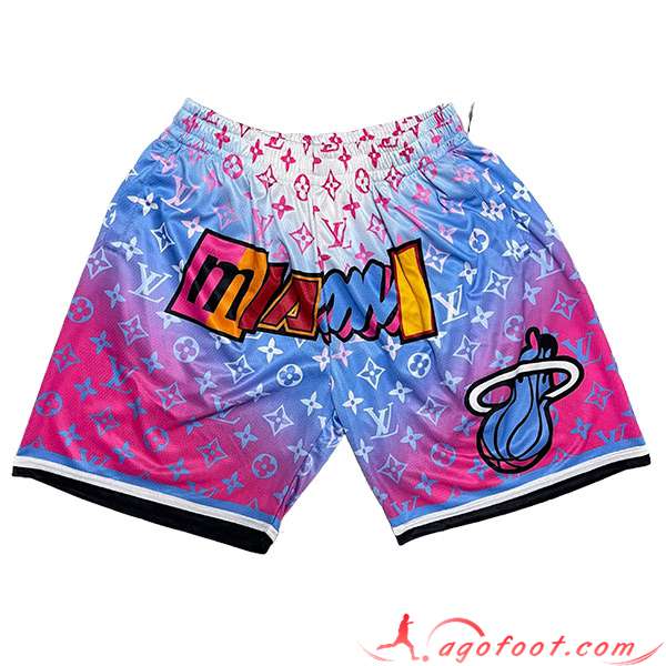 Shorts NBA Miami Heat 2023/24 Pourpre/Bleu/Blanc